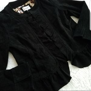 Rich Ruffle Suede Jacket